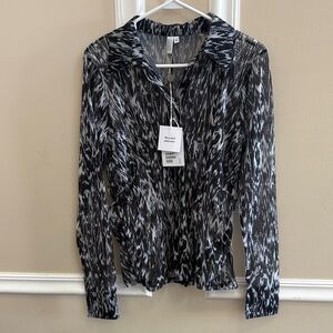 & Other Stories Monochrome Patterned Button Down Shirt